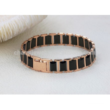 2015 new new fashion jewelry rose gold plated black titanium ceramic bracelet WS441